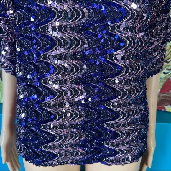 Vintage Ann Green Blouse Sequin - Picture 5 of 10